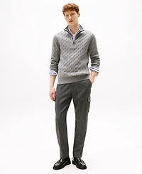 Tommy Hilfiger Men's Long-Sleeve Cable Knit Quarter-Zip Sweater