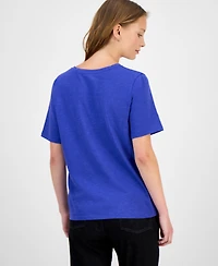 Eileen Fisher Women's V-Neck Cotton T-Shirt