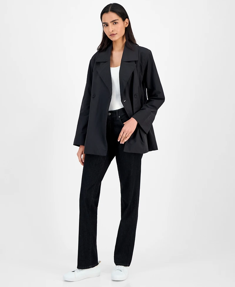 Eileen Fisher Women's Short Double-Breasted Trench Coat
