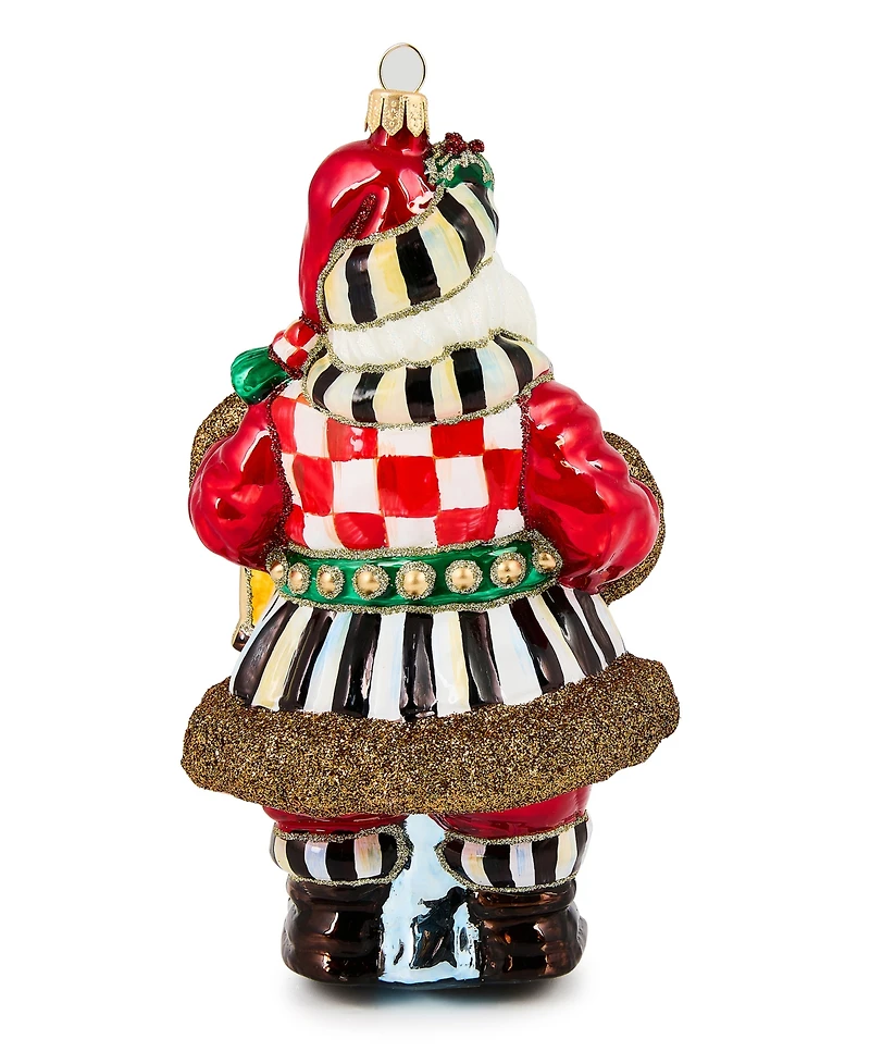 MacKenzie-Childs Courtly Check Town Crier Santa Ornament