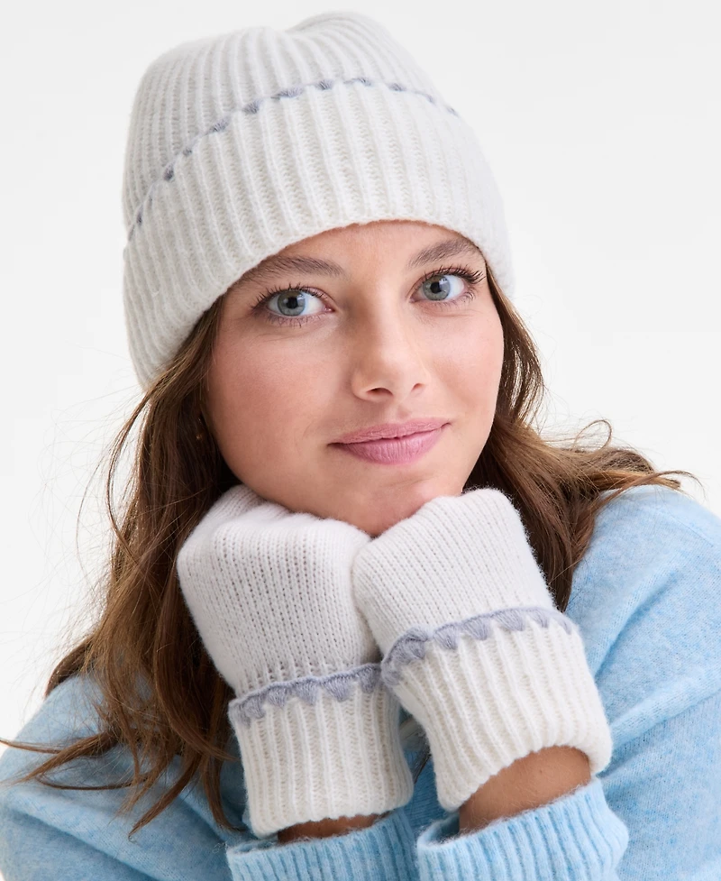 On 34th Ribbed Beanie & Gloves Boxed Set, Macy's Exclusive