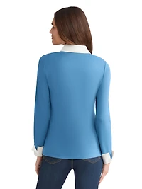 Jones New York Women's Serenity Knit Layered-Look Top