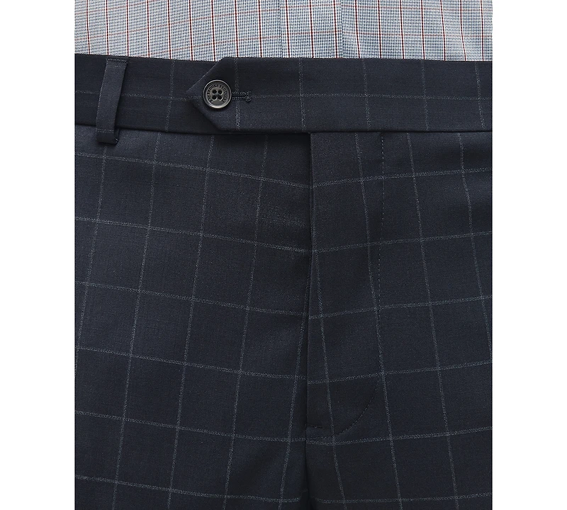Brooks Brothers Men's Classic-Fit Windowpane Suit Pants
