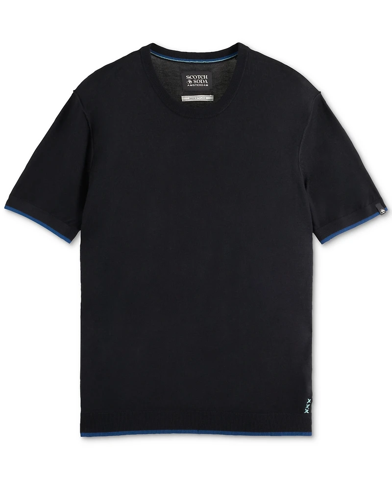 Scotch & Soda Men's Relaxed Fit Short Sleeve Textured T-Shirt