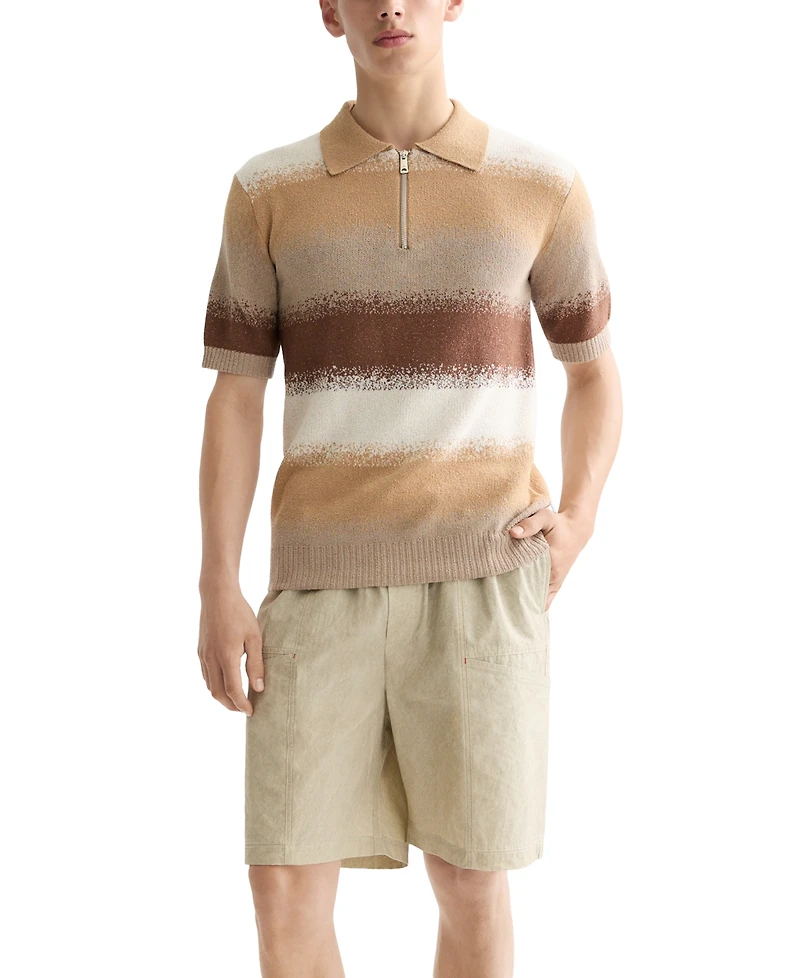 Scotch & Soda Men's Relaxed Fit Short Sleeve Striped Polo Shirt