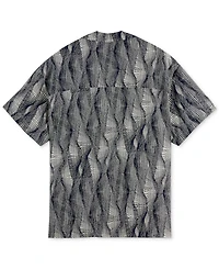 Scotch & Soda Men's Relaxed Fit Short Sleeve Marble Print Button-Front Camp Shirt