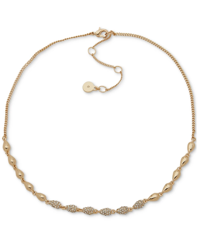 Dkny Pave Pear-Shape Statement Necklace, 16" + 3" extender