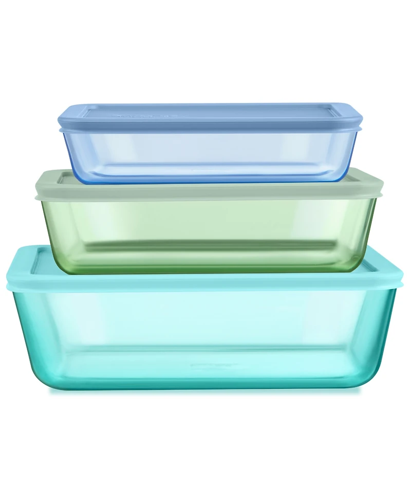 Pyrex Simply Store Tinted 6-Pc. Rectangle Storage Set
