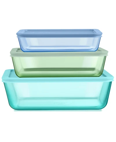 Pyrex Simply Store Tinted 6-Pc. Rectangle Storage Set