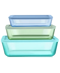 Pyrex Simply Store Tinted 6-Pc. Rectangle Storage Set