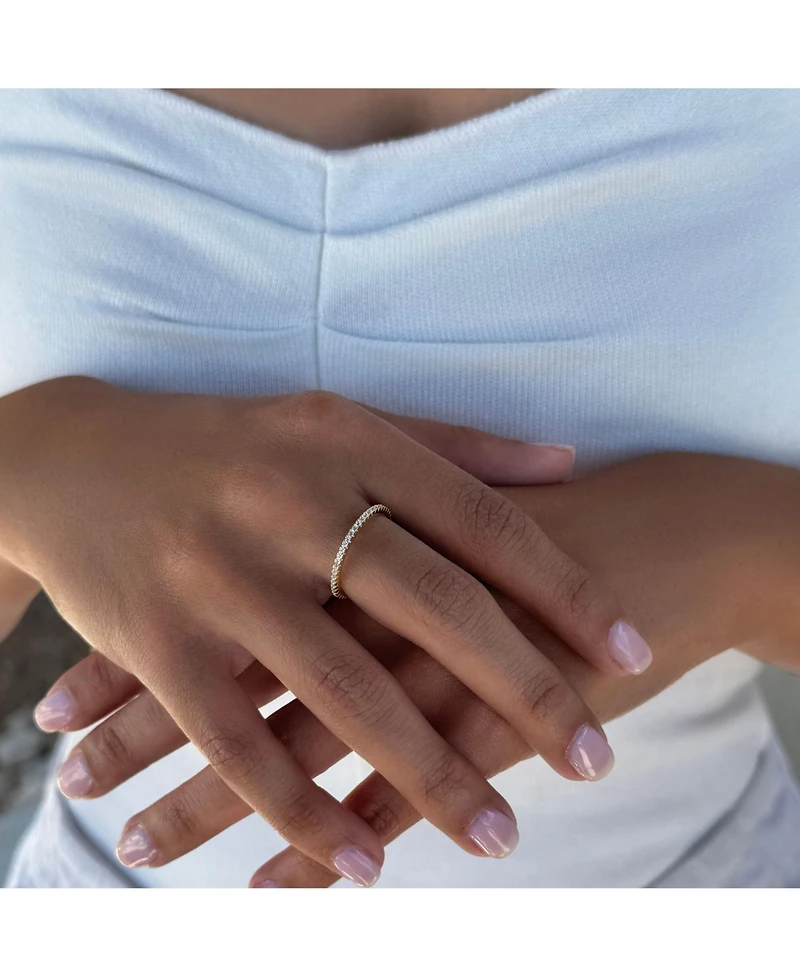 Adornia Fine 14k Gold Vermeil .925 Sterling Silver Cz Eternity Band Ring