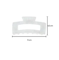 Xl White Shining Open Rectangle Claw Clip By Adina Eden