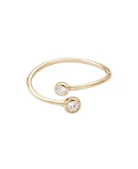 Adornia Fine 14k Gold Vermeil .925 Sterling Silver Adjustable Crystal Overlapping Ring