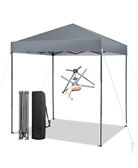 Gymax Patio 6.6 x 6.6ft Outdoor Pop-up Canopy Tent Upf 50+ Portable Sun Shelter