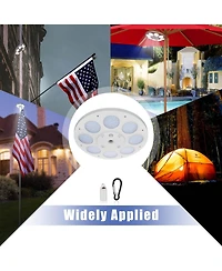 Yescom Bravery 20ft Eagle Topper Sectional Aluminum Flag Pole Kit with Solar Light Us Ball Top for Outside, Silver