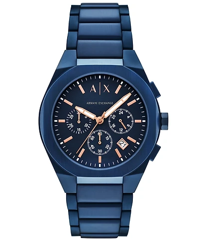 A|X Armani Exchange Men's Sync Quartz Chronograph Blue Stainless Steel Watch, 42mm