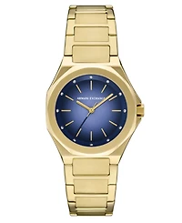 A|X Armani Exchange Women's Quartz Three-Hand Gold Stainless Steel Watch, 34mm