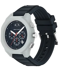A|X Armani Exchange Men's Sync Quartz Chronograph Blue Silicone Watch, 44mm