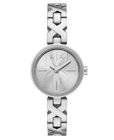 A|X Armani Exchange Women's Quartz Two-Hand Silver Stainless Steel Watch, 32mm