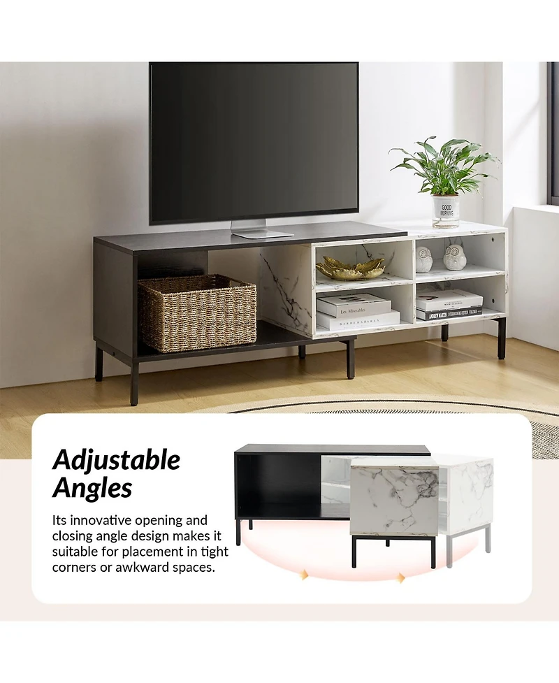 Mario Modern Expandable Tv Stand with Led Strip