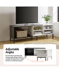 Mario Modern Expandable Tv Stand with Led Strip