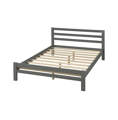 Platform Bed Solid and Composite Wood for Modern Bedroom Decor