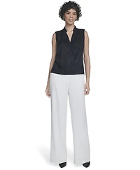 Calvin Klein Women's Floral Surplice-Neck Sleeveless Blouse