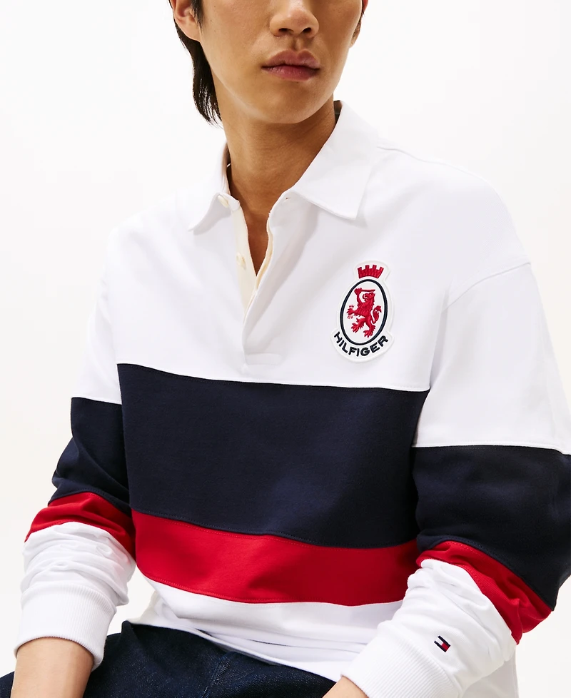 Tommy Hilfiger Men's Stripe Logo Rugby Shirt