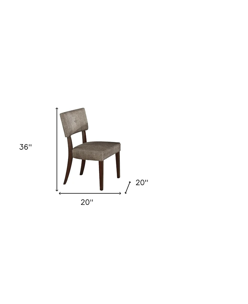 Set of 2 Tufted Upholstered Fabric Dining Chairs with Open Back Design For Dining Room