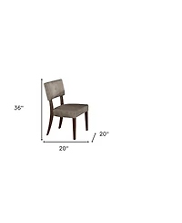 Set of 2 Tufted Upholstered Fabric Dining Chairs with Open Back Design For Dining Room