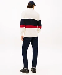 Tommy Hilfiger Men's Zip-Through Stripe Logo Sweater