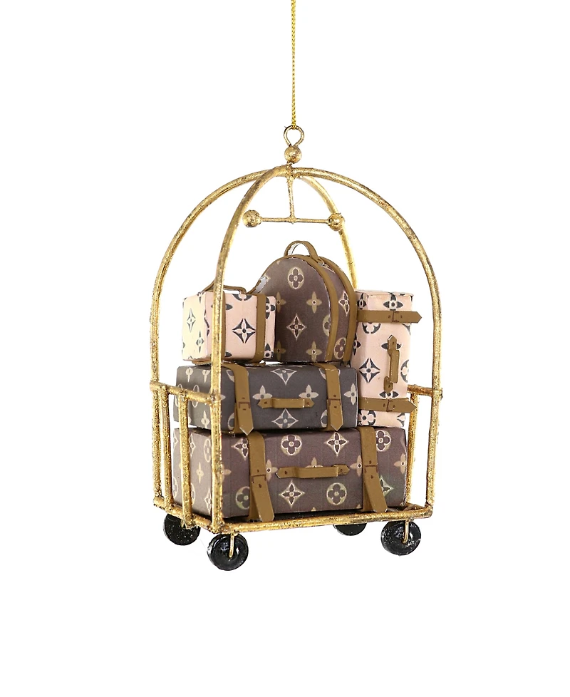 Cody Foster & Co. Luxury Hotel Luggage Cart Resin Ornament