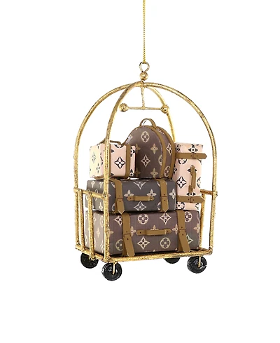 Cody Foster & Co. Luxury Hotel Luggage Cart Resin Ornament