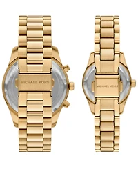 Michael Kors His and Hers Lexington Chronograph and Three-Hand Gold-Tone Stainless Steel Watch Gift Set, 44mm and 26mm