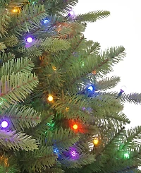 Puleo 7.5ft Pre-lit Colchester Pine, 2336 Branch Tips, 500 Multi-color Led Lights