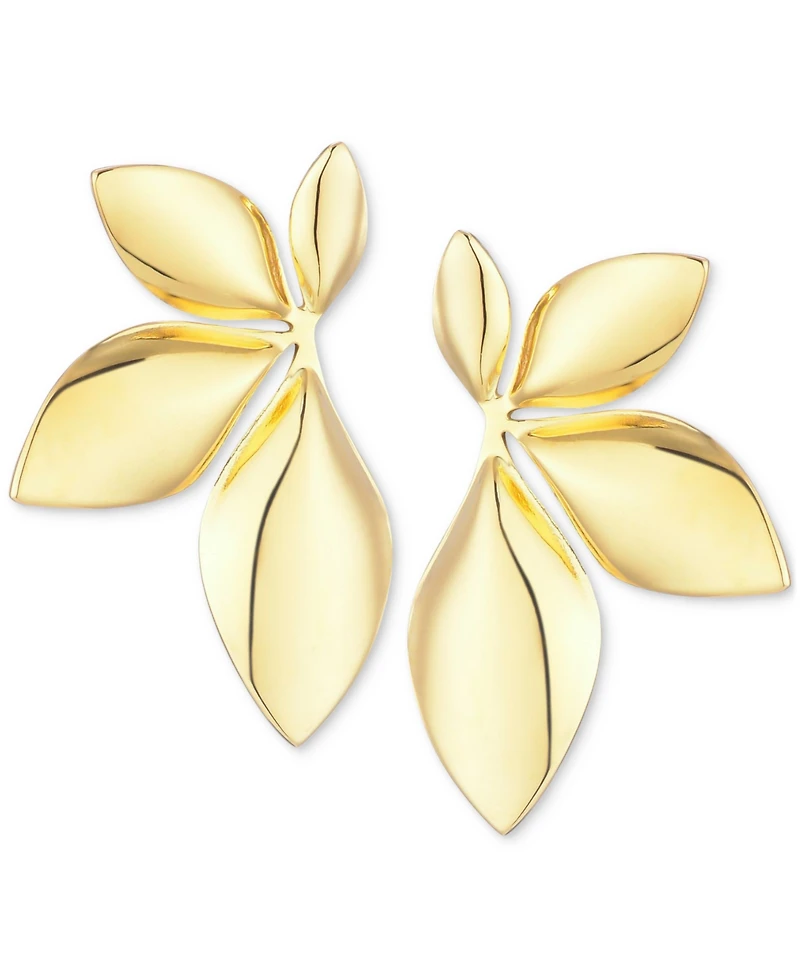 Adornia Gold Statement Flower Stud Earrings