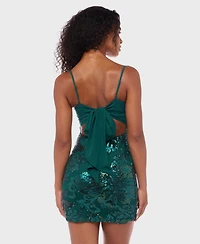 B Darlin Juniors' Sequined Tie-Back Bodycon Dress