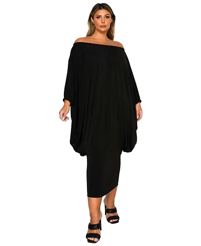 L I V D Plus Eero Off Shoulder Taper Hem Dress
