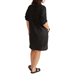 Universal Standard Plus Linen Rubicon Shirtdress