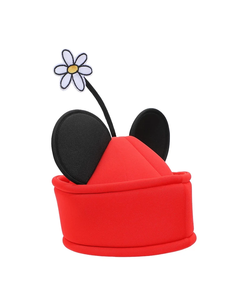 Disney Minnie Mouse Ears & Flower Red Novelty Cosplay Pillbox Hat
