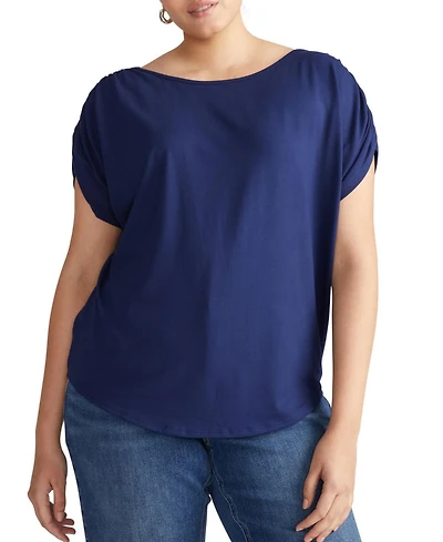 Universal Standard Plus Helena Divine Jersey Gathered Tee