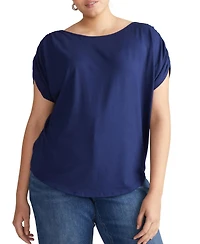 Universal Standard Plus Helena Divine Jersey Gathered Tee