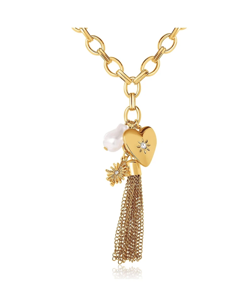 BCBGeneration Heart Charm Chunky Chain Necklace
