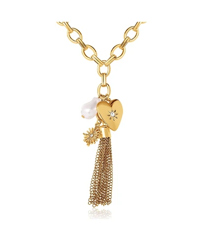 BCBGeneration Heart Charm Chunky Chain Necklace