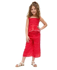 Raffya Kids Little Girls Sia Shirred Floral Print Co-Ord Set