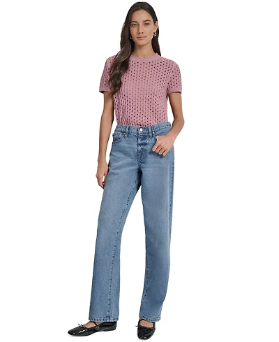 Dkny Jeans Women's Mid-Rise Relaxed Straight-Leg Cotton