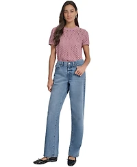 Dkny Jeans Women's Mid-Rise Relaxed Straight-Leg Cotton