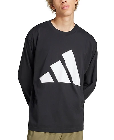 adidas Men's Essentials Big Logo Single Jersey Cotton Long-Sleeve T-Shirt