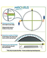 Plexalife Trampoline Replacement Mat with Sturdy 96 V-Rings - Compatible with 15ft Round Frame & 7" Springs