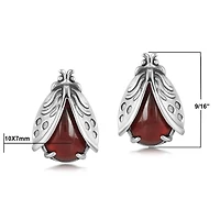 American West Jewelry Sterling Silver Red Onyx Ladybug Stud Earrings